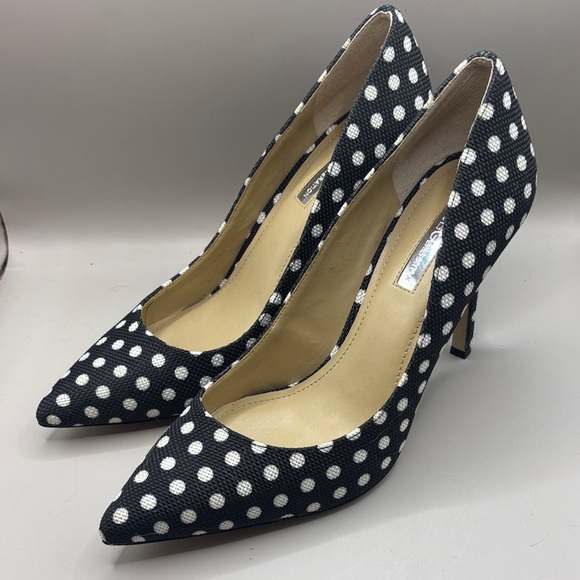 BCBG Shoes - BCBG Polka Dot Black and White Heels
